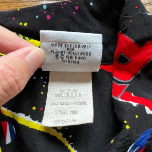 Vintage 90s Planet Hollywood Space Neon Island Jam World Button Down Shirt Sz M - Picture 6 of 13